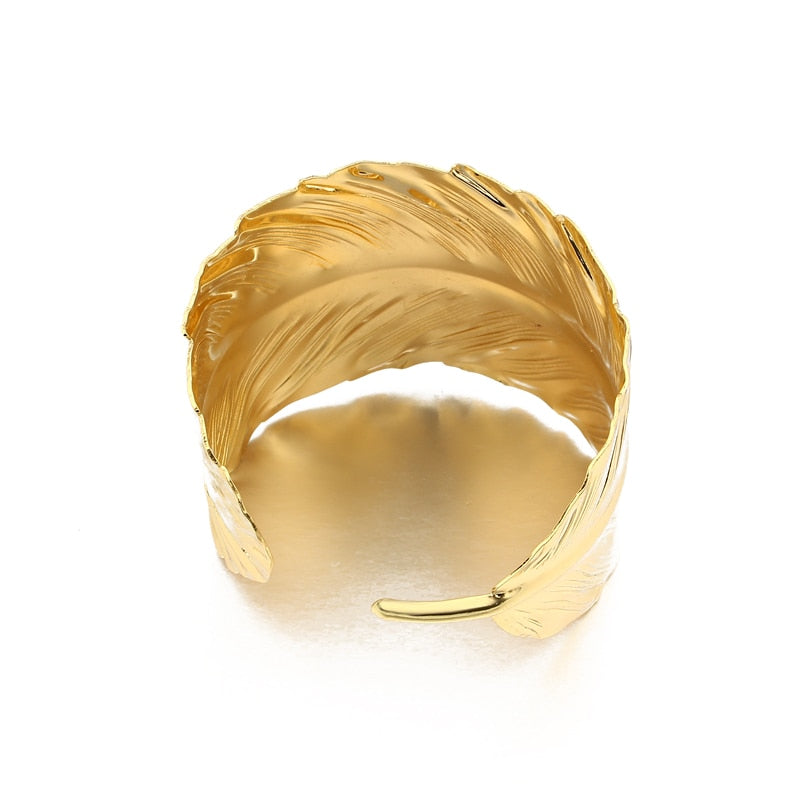 Serena Statement Leaf Cuff Gold