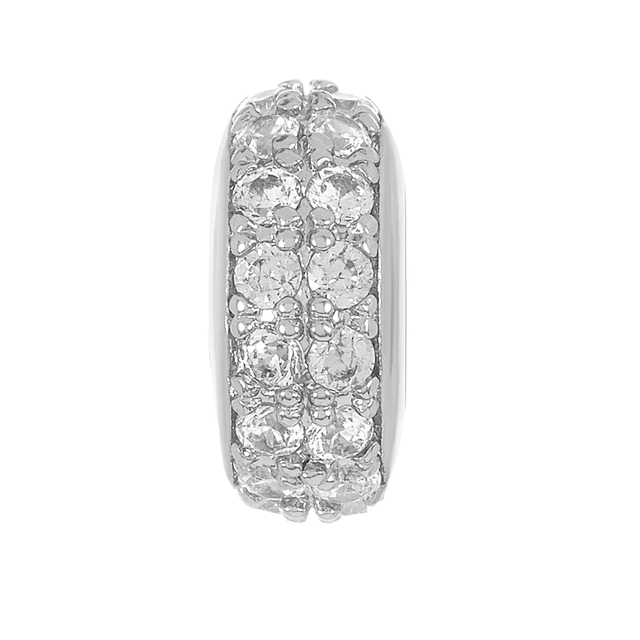 Melinda Maria ICONS Double Row Necklace Spacer in Silver White Diamondettes.