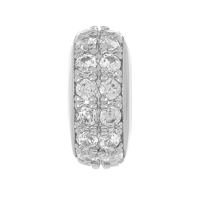 Melinda Maria ICONS Double Row Necklace Spacer in Silver White Diamondettes.