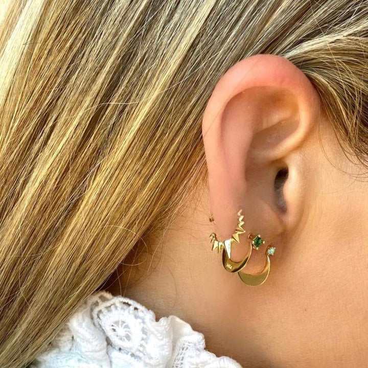 MELINDA MARIA Gabriella Spiked Hoops | Gold