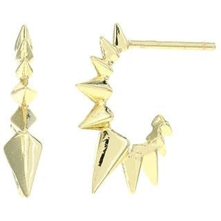 MELINDA MARIA Gabriella Spiked Hoops | Gold