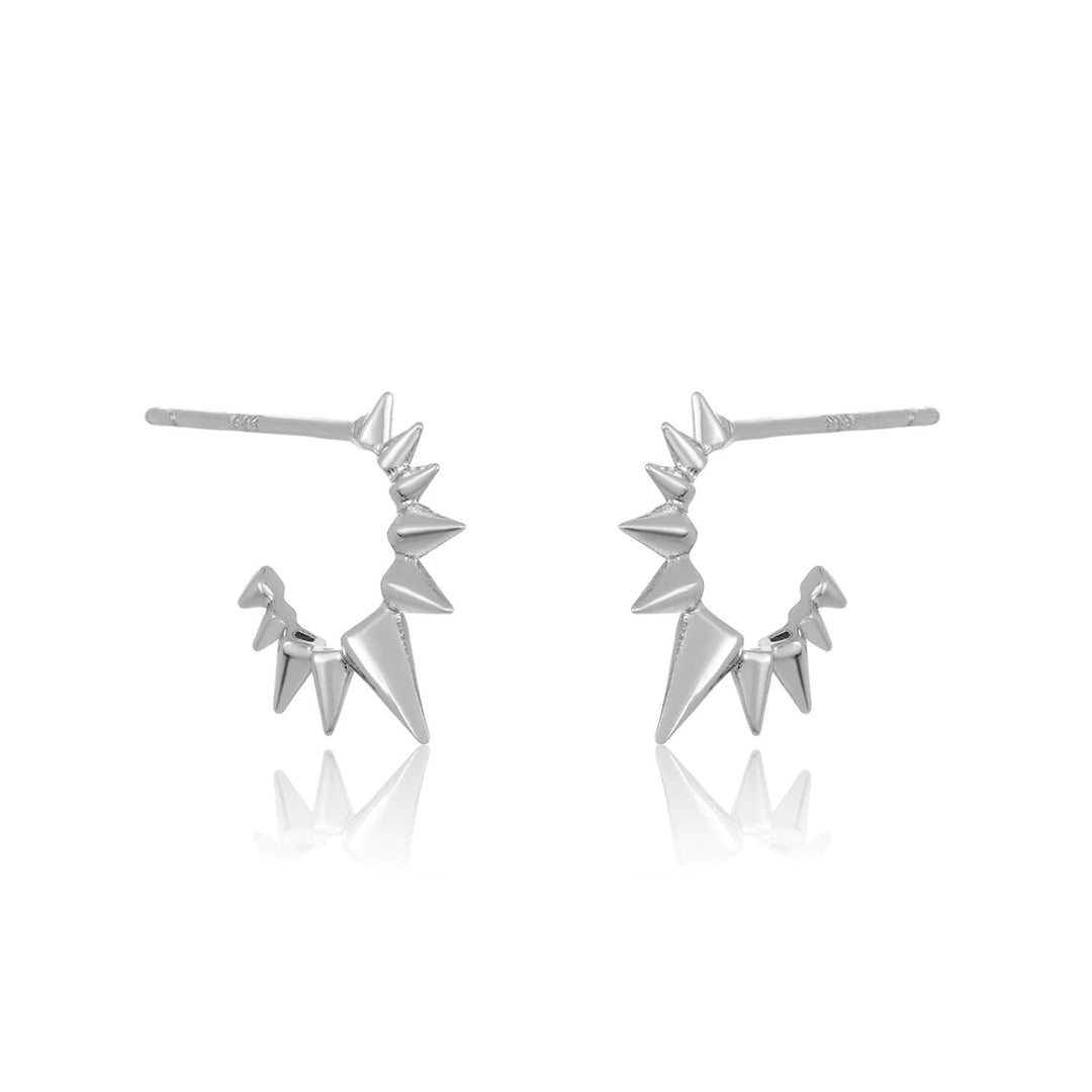 MELINDA MARIA Gabriella Spiked Hoops in Silver.