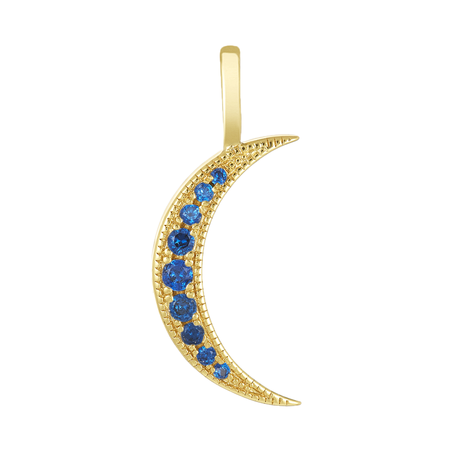Melinda Maria ICONS Necklace Charm Moon | Gold & Sapphire