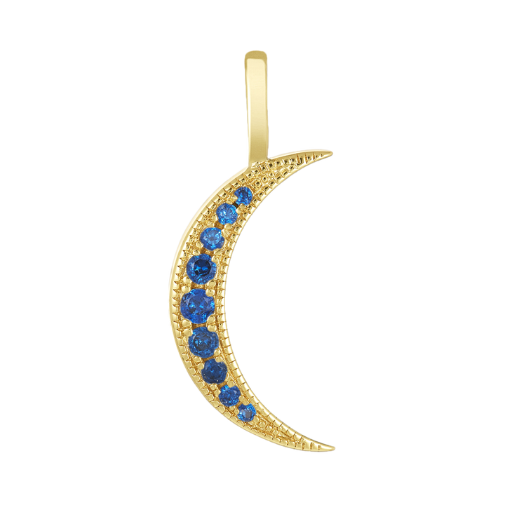 Melinda Maria ICONS Necklace Charm Moon | Gold &amp; Sapphire