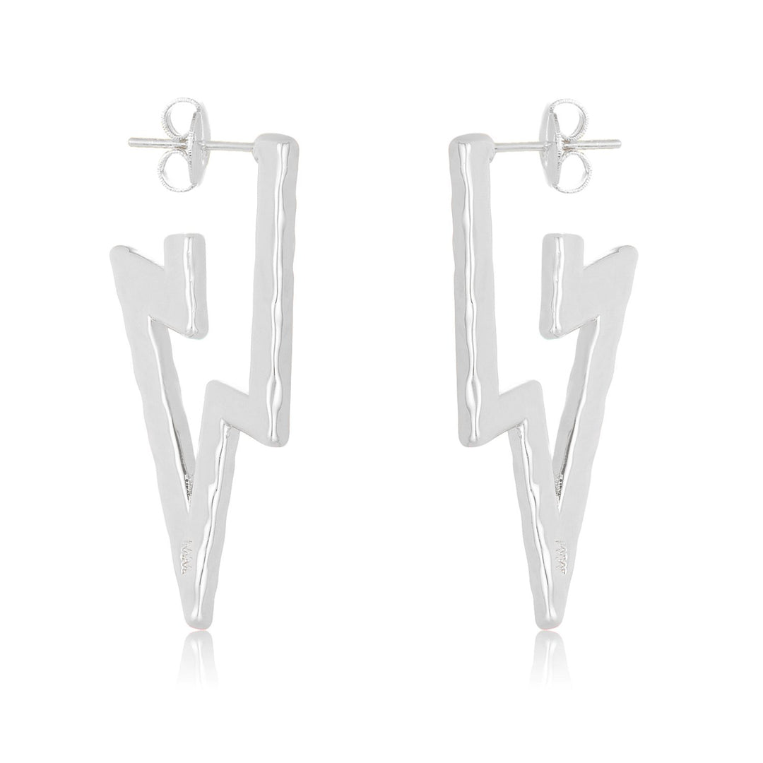 Melinda Maria Lightning Bolt Earring in Silver.