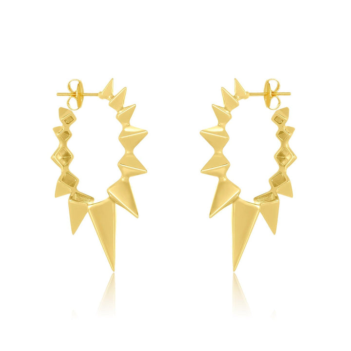 MELINDA MARIA Mama Gabriella Spiked Hoops | Gold