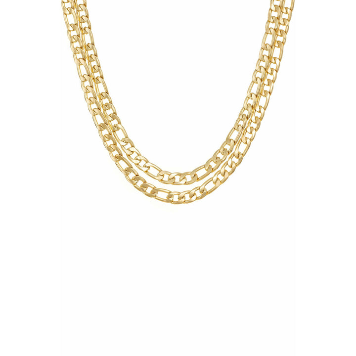Marny is a gorgeous double link chain necklace.  This style is hypoallergenic 18kt gold plate over stainless steel.  The smaller chain is 12.5" and the longer 13.5" with a 5" extender.