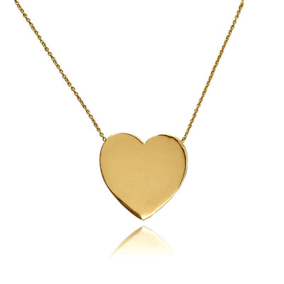 From LA based celebrity jewellery designer, Melinda Maria. This large demi fine heart necklace in 18k gold over sterling silver, is the perfect way to say I Love You! 