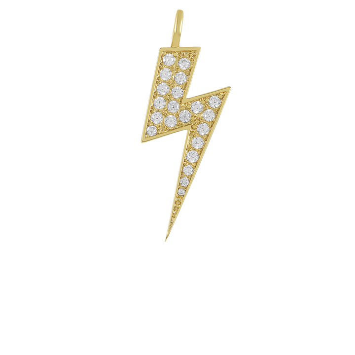 Melinda Maria&amp;nbsp; ICONS Grande Lightning Bolt Charm in gold with sparkling white diamondettes.