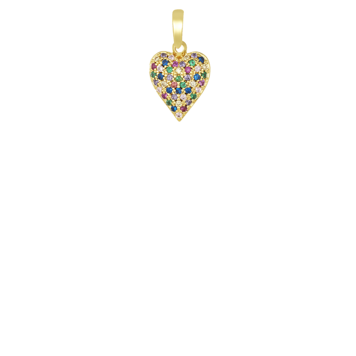 Melinda Maria ICONS Mini Double Sided Heart Charm in Gold &amp;amp; Rainbow.
