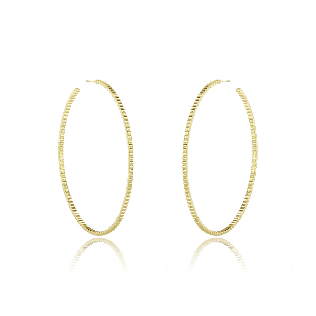 Melinda Maria 3" Warrior Hoop Earrings | Gold