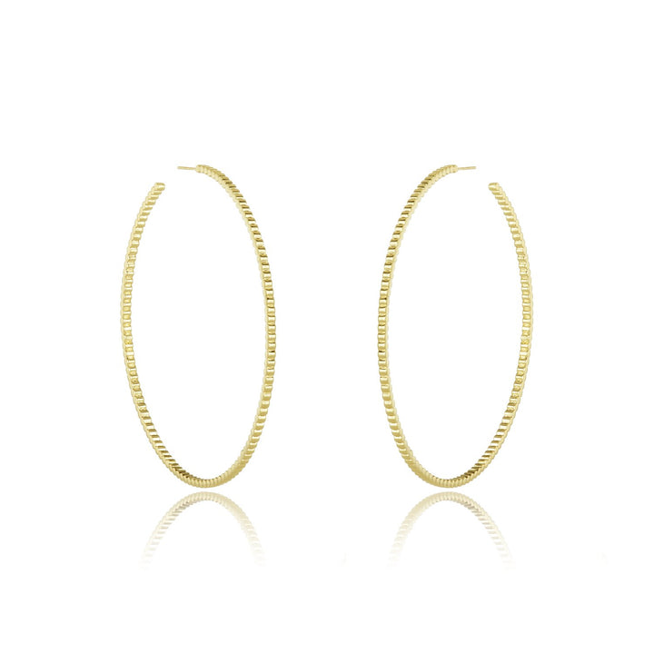 Melinda Maria 3" Warrior Hoop Earrings | Gold