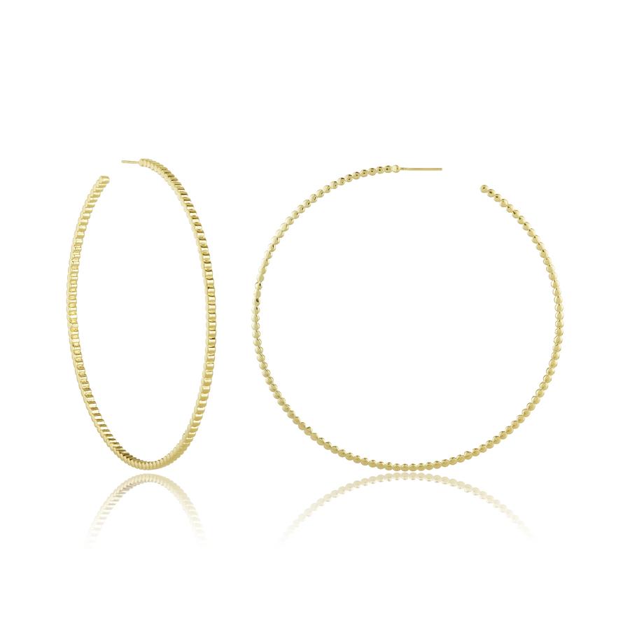 Melinda Maria 3" Warrior Hoop Earrings | Gold